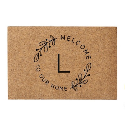 Personalization Mall Welcome Wreath Personalized 18x27 Synthetic Coir Doormat