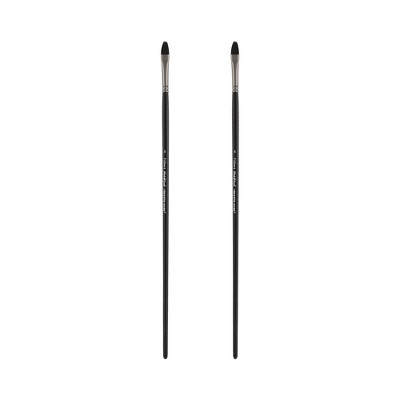 Black Swan Synthetic Red Sable Paint Brushes Filbert Sets of 2- Professional Quality Long Handle Paint Brushes in Assorted Shapes and Sizes for Oil,