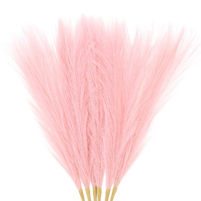 Unique Bargains Dried Plants Artificial Durable Small Fluffy Pampas Grass 7 Branches for Home, Office, Party 17.7 Inch