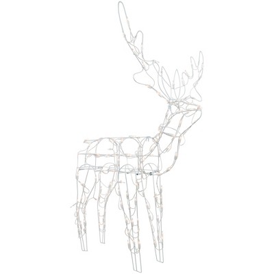 Northlight 48" Lighted White Standing Reindeer Outdoor Christmas Yard Decoration
