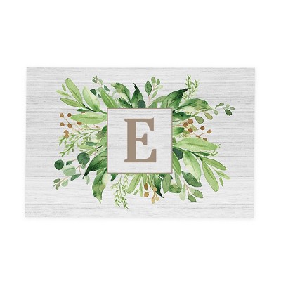 Personalization Mall Spring Greenery Personalized Letter Doormat - 18" x 27"