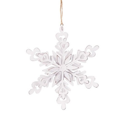 TopComfy Decorative Object Iron Snowflake Hanger Set of 6 for Holiday Party Decorations, White, 6.3"*1.8"*6.7"