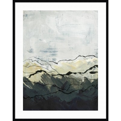 34" x 43" Winter Mountains I by Jennifer Paxton Parker Framed Wall Art Print Black - Amanti Art: Large Abstract Landscape