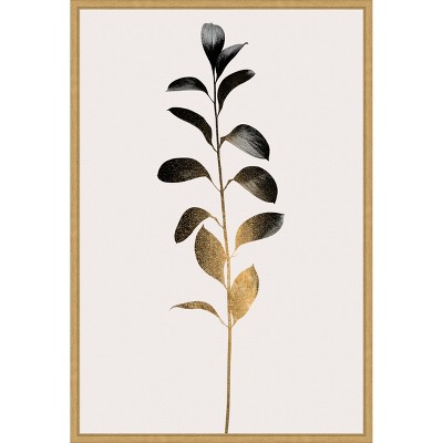 Amanti Art Monochromatic No 9 Dark Gold by Eins Kubistika Framed Canvas Wall Art
