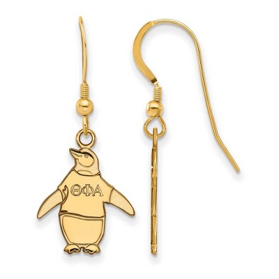 Black Bow Jewelry 14k Yellow Gold Plated Sterling Silver Theta Phi Alpha Greek Life Dangle Earrings