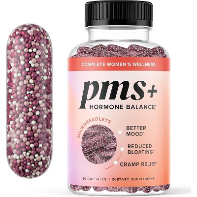 PMS Support Supplement for Women,  Microbeadlets for PMS Relief, Hormonal Acne, Hormone Balance & Period Relief, SMNutrition, 30ct