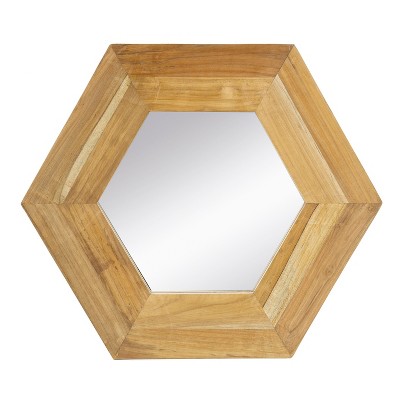 Dexmalle Hexagon Mirror with Solid Wood Frame
