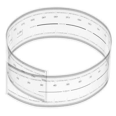 Unique Bargains PET Plastic Folding Film Flexible Ruler with R Angle and Width Lines