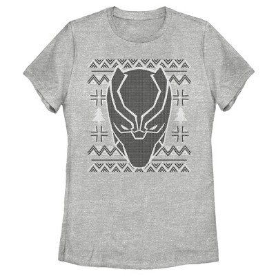 Women's Marvel Ugly Christmas Panther Mask T-Shirt