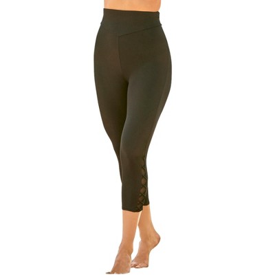 Swim 365 High-Waisted Swim Capri With Lattice Detail
