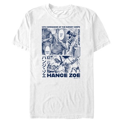 Mens Attack on Titan Hange Zoe Panels T Shirt