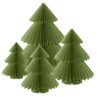Briarwood Lane Christmas Multipack S-M-L-XL Green Tree Honeycomb Paper Decor (4-pack) 8x8 Bundle Party Centerpiece Decoration