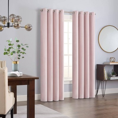 Eclipse 2pc Aurelia Velvet Room Darkening Grommet Noise Reduction Window Curtains