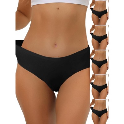 INSPIRE CHIC Women's Unlined Comfortable No Show Elastic Waist Briefs 6 Packs