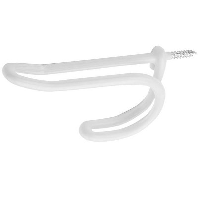 National Hardware 3.87 in. L Vinyl Coated White Steel Coat/Hat Hook 15 lb. cap. 2 pk (Case of 6)