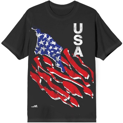 Team Gear Vintage USA World Soccer Cup Adult Black Crew Neck Short Sleeve T-shirt