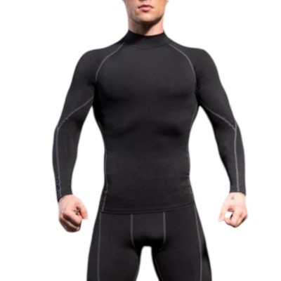 Anna-Kaci Active Men's Long Sleeve Compression Shirt with Mock Neck and Stretch Fit for Performance and Training