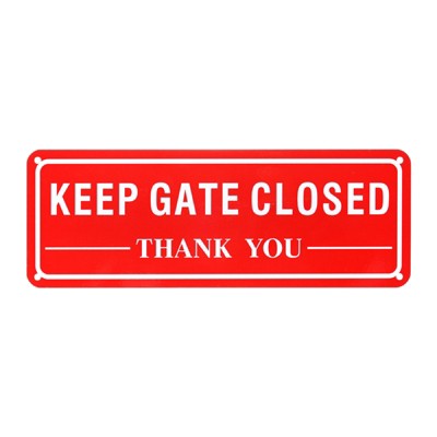 Unique Bargains Home Aluminum Reflective Fade Resistant Keep Gate Closed Thank You Sign 1 Pc