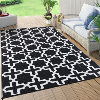 Plastic Straw Rug Outdoor Rug Waterproof Reversible Modern Area Rug Outdoor Patio Rug
