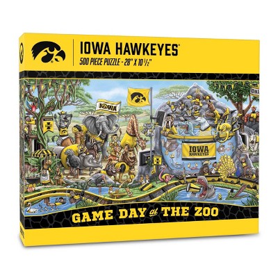 NCAA Iowa Hawkeyes Game Day at the Zoo 500pc Jigsaw Puzzle: Sports Theme, Ages 10+