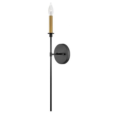 Lark Hux 1 - Light Sconce in  Black/Lacquered Brass