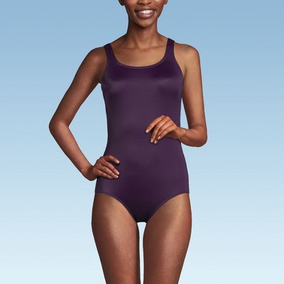 Lands' End Women's Mastectomy Chlorine Resistant Tugless One Piece Swimsuit Soft Cup