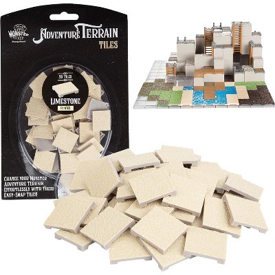 Monster Adventure Terrain- 50pc Limestone Tile Expansion Pack- Hand-Painted 1x1" Tile Set- Tabletop Terrain in Minute- Customize Your RPGs