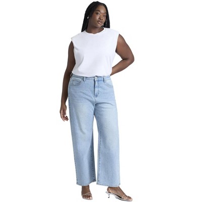 ELOQUII The Sparkle Naomi Straight Leg Jean