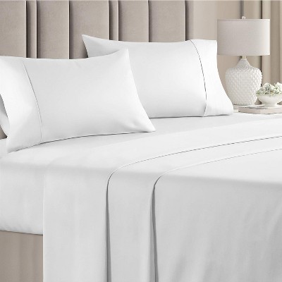 100% Cotton 400 Thread Count 4 Piece Sheet Set - Soft & Cozy Sateen Bed Sheets - CGK Linens