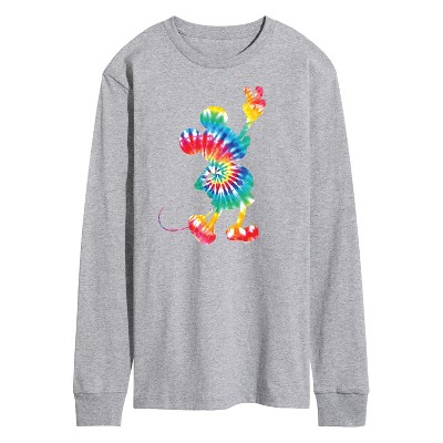 Men's - Disney - Mickey Mouse Tie Dye Silhouette Long Sleeve Graphic T-Shirt