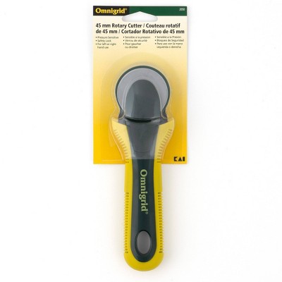 Omnigrid 45mm Rotary Cutter: Ergonomic Handle, Carbon Steel, Craft Cutting Tool, Yellow, 9.3" Length, Non-Powered