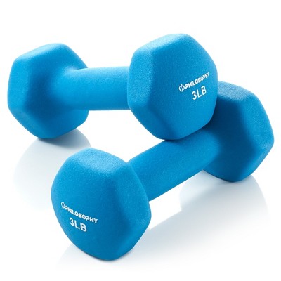 Philosophy Gym Set of 2 Neoprene Dumbbell Hand Weights, Hexagon Shape