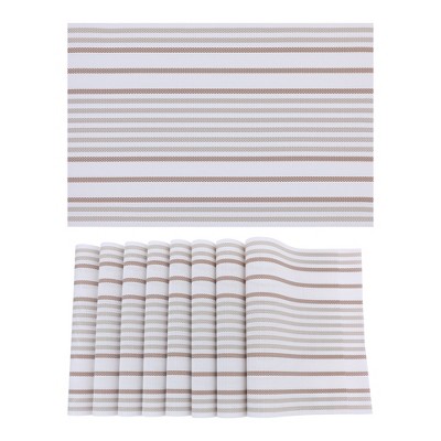 REGALWOVEN PVC Washable Non-slip Heat-resistant Placemats 18" x 12" 8 Pcs