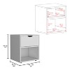 Gulches Compact Laminated Particle Board Storage Unit 50x40x60cm, Sliding Drawer and Bottom Shelf - 3 of 4