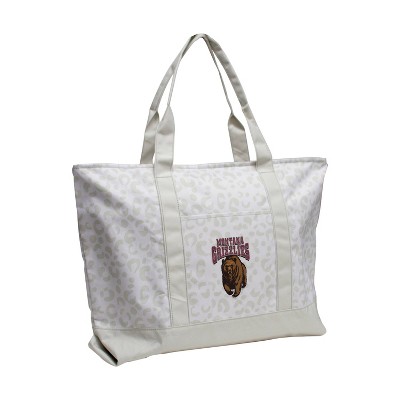 NCAA Montana Grizzlies Leopard Pattern Tote: Lightweight Polyester Shoulder Bag