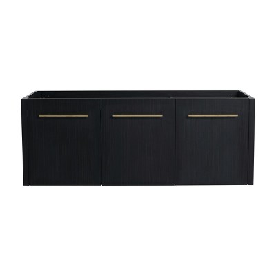ChicFurnit Bathroom Storage Cabinet Wall Mounted Vanity With Soft Close Doors And Modern Design For Home, Black, 46.88"*17.94"*17.69"