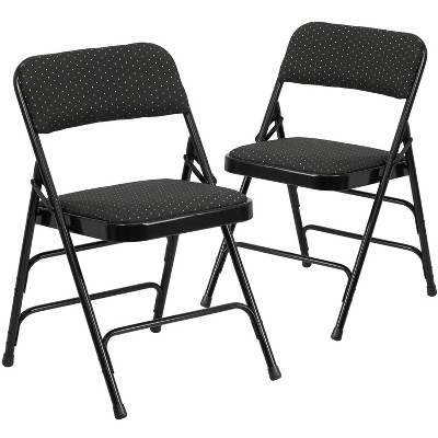 Emma and Oliver 2 Pack Home & Office Party Events Fabric Padded Metal Folding Chair