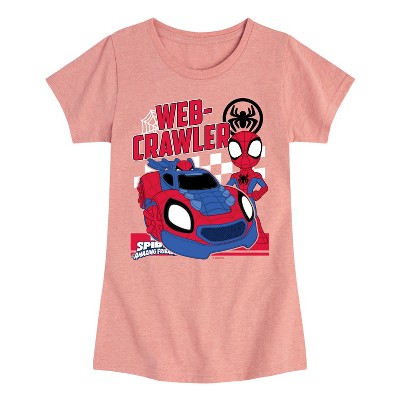 Girls' - Marvel - Spider-Man And His Amazing Friends Web Crawler Fitted Short Sleeve Graphic T-Shirt