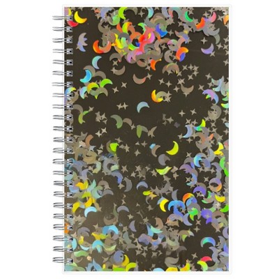 Blue Sky 5"x8" 2025-2026 Weekly/Monthly Wirebound Planner Celestial Confetti Black
