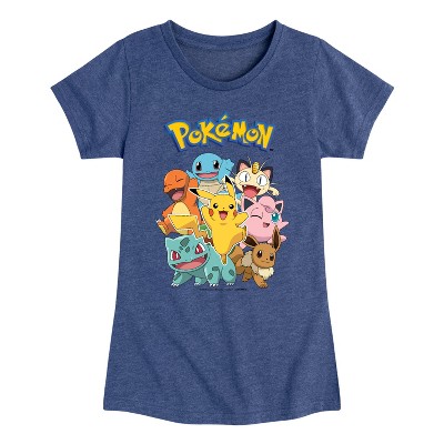 Girls' - Pokémon - Pikachu and Friends Fitted Short Sleeve Graphic T-Shirt