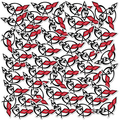 Chevrolet Crossed Flags 50ct Vinyl Large Deluxe Stickers Variety Pack