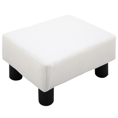 HOMCOM 16" Cube Modern Fabric Pouf Footrest Ottoman