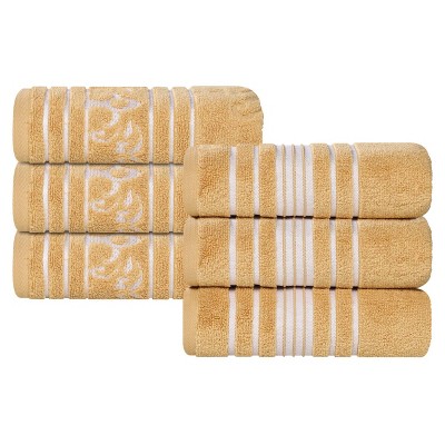 Zero Twist Cotton Solid and Jacquard Bathroom Towel Set by Blue Nile Mills
