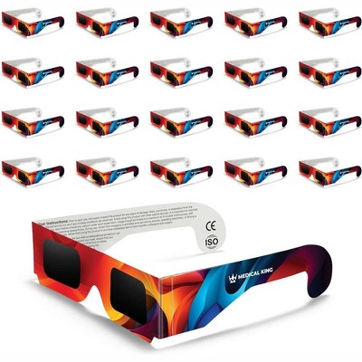 Solar Eclipse Glasses 20 pack - 2024 CE and ISO Certified 2024 Multicolor Safe Shades for Direct Sun Viewing - MedicalKingUsa