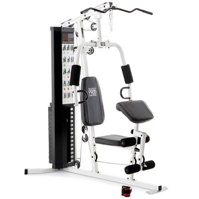 Marcy Dual-Functioning Upper Lower Full Body Stack Steel Home Gym Workout Machine System with Dual Action Arm Press and Leg Developer