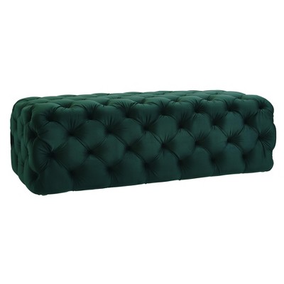Kaylee 49" Velvet Ottoman Green 49.2"W x 21.3"D x 15.5"H