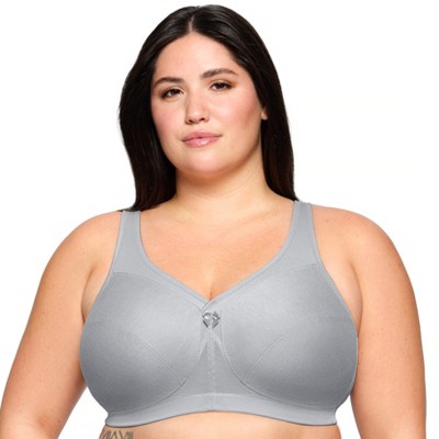 Glamorise Womens MagicLift Active Support Wirefree Bra 1005 Gray Heather
