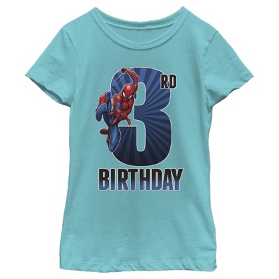Girl's Marvel Spider-Man Swinging 3rd Birthday T-Shirt