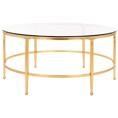 Edmund Cocktail Coffee Table - Gold/Glass - Safavieh