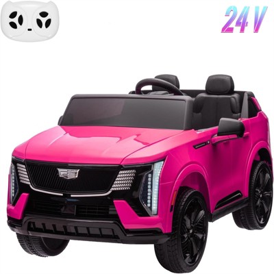 Garvee 24V 2-Seater Ride On Car for Kids, Licensed Cadillac Electric Truck with Remote Control, LED Lights, Music, Battery Powered Ride On Toy